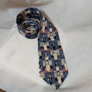 Reyn Spooner 1988 Vintage Bon Appétit Mens Silk Neck Tie Guy Buffet